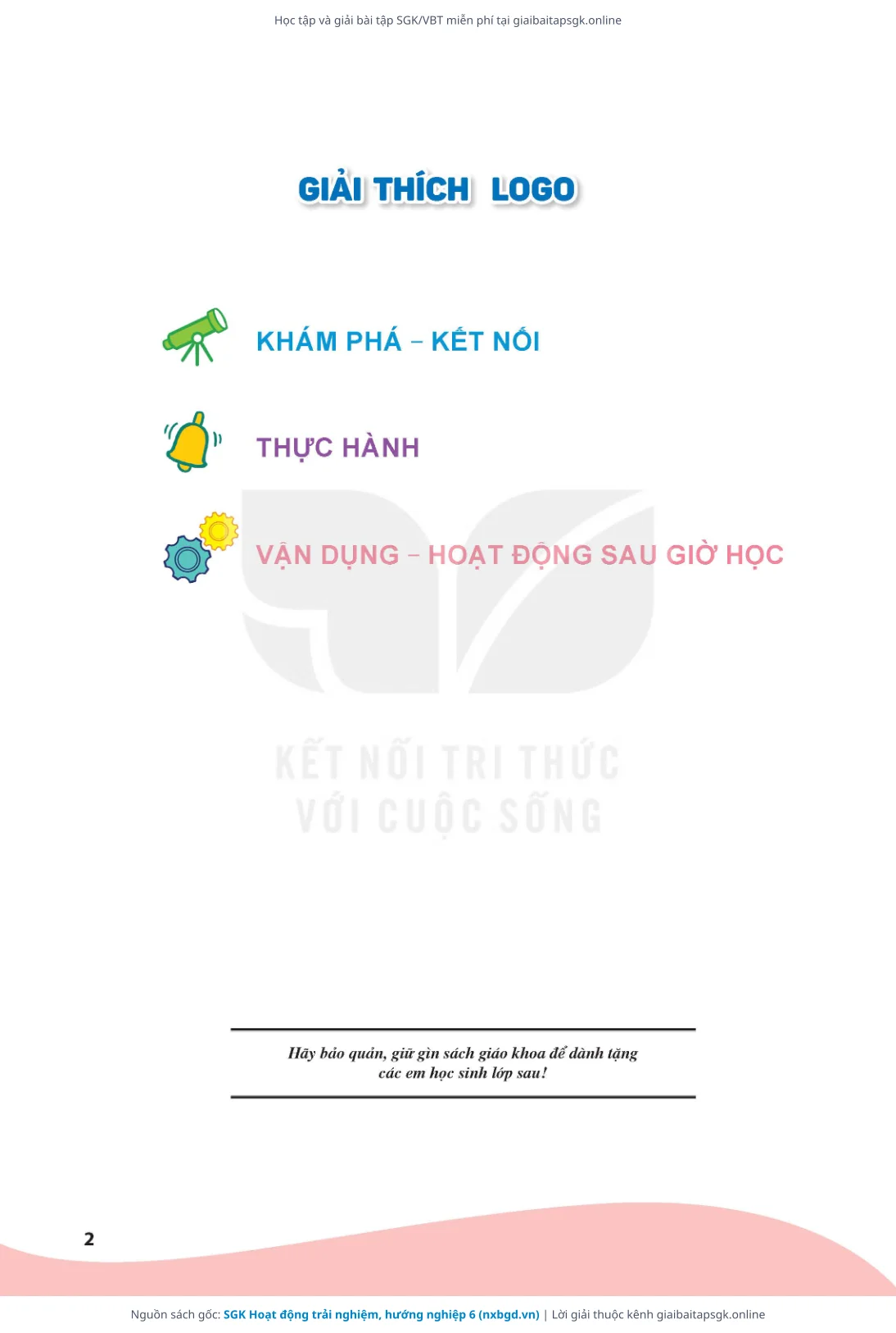 Trang 3 sách giáo khoa SGK Hoạt động trải nghiệm, hướng nghiệp 6 thu nhỏ