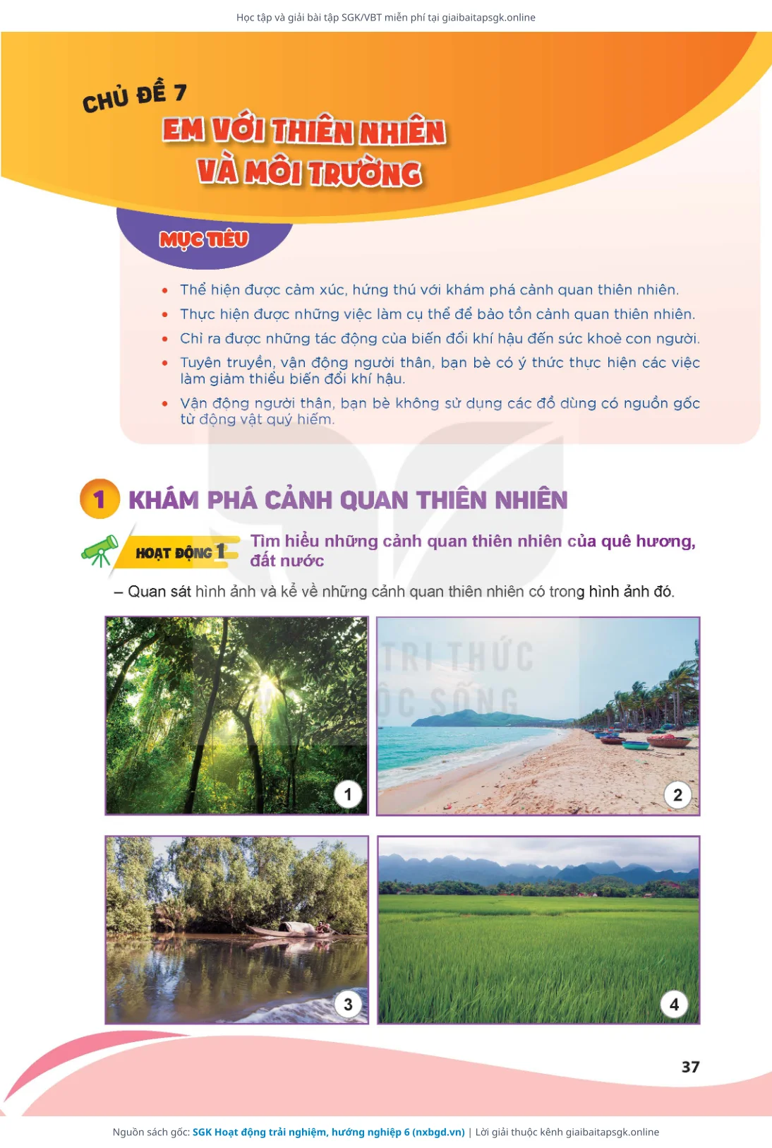Trang 37 sách giáo khoa SGK Hoạt động trải nghiệm, hướng nghiệp 6 bản chuẩn