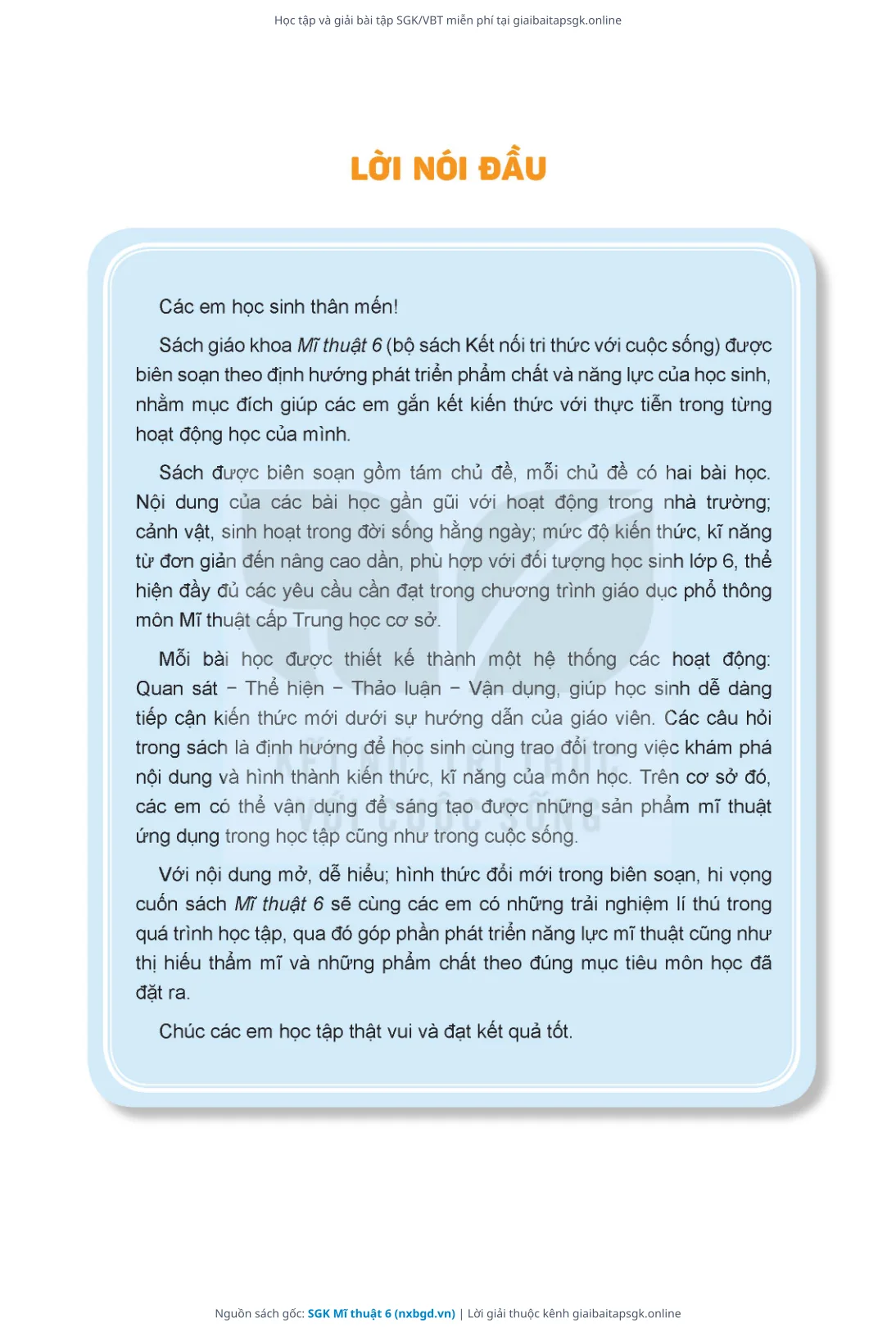 Trang 4 sách giáo khoa SGK Mĩ thuật 6 thu nhỏ