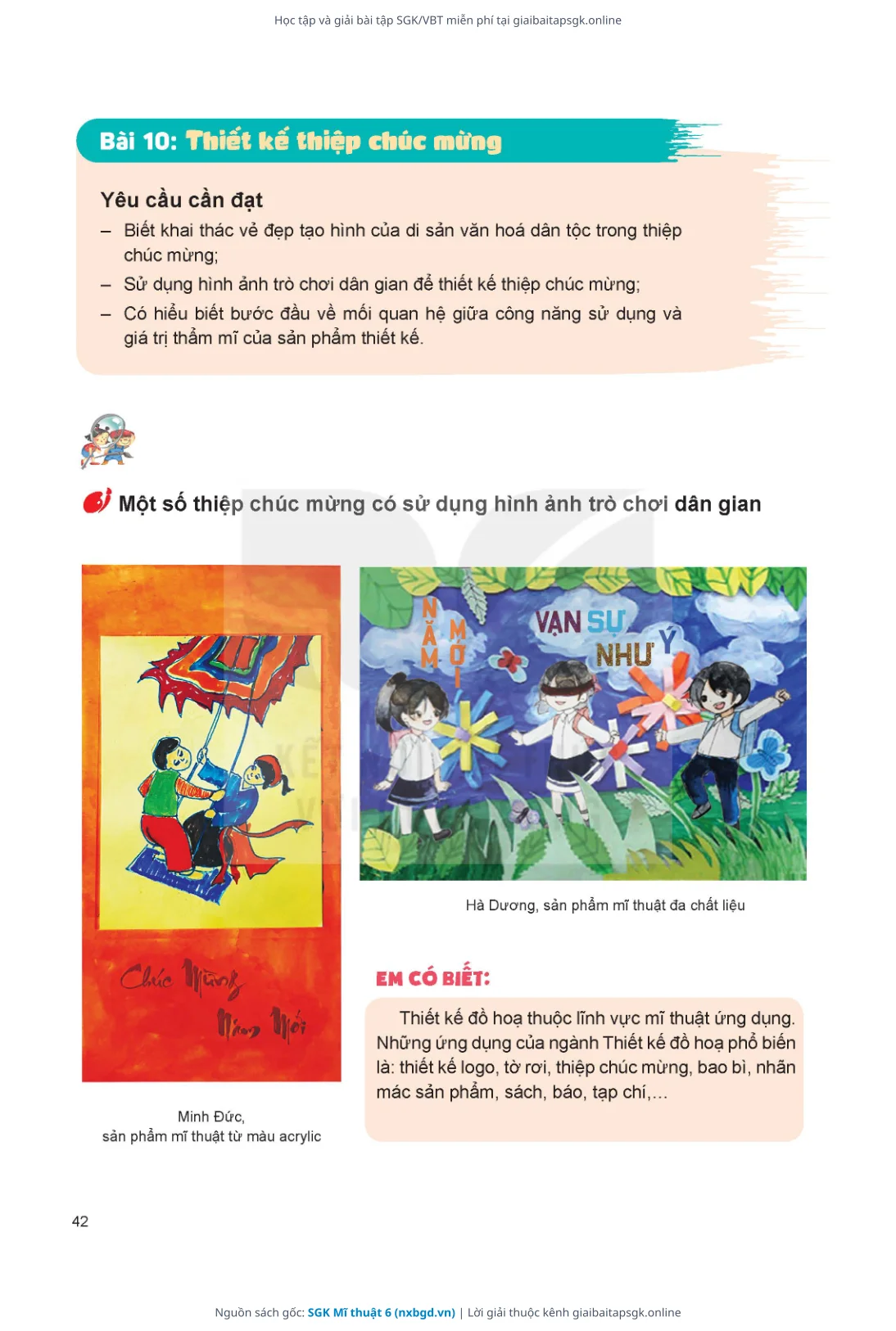 Trang 43 sách giáo khoa SGK Mĩ thuật 6 thu nhỏ