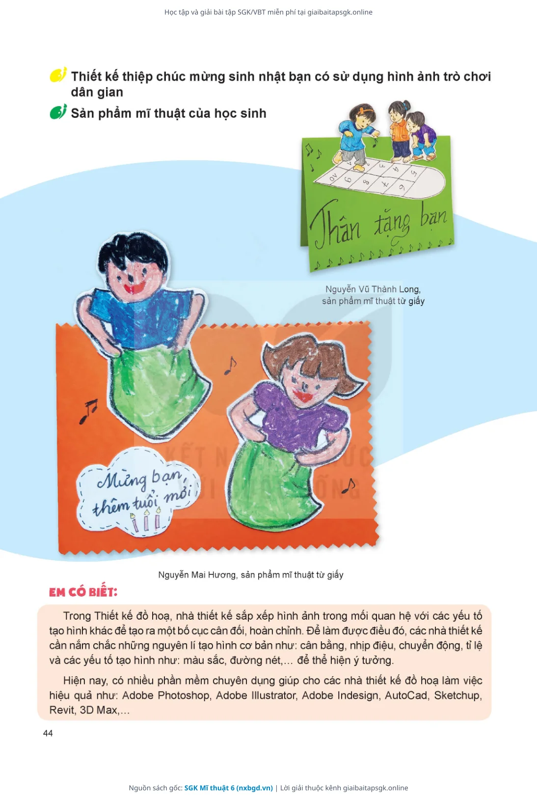 Trang 45 sách giáo khoa SGK Mĩ thuật 6 thu nhỏ