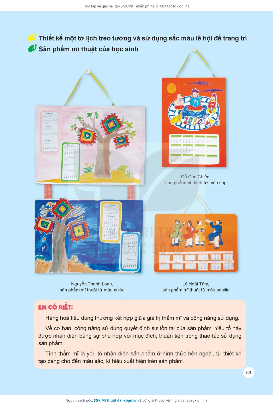 Trang 54 sách giáo khoa SGK Mĩ thuật 6 thu nhỏ