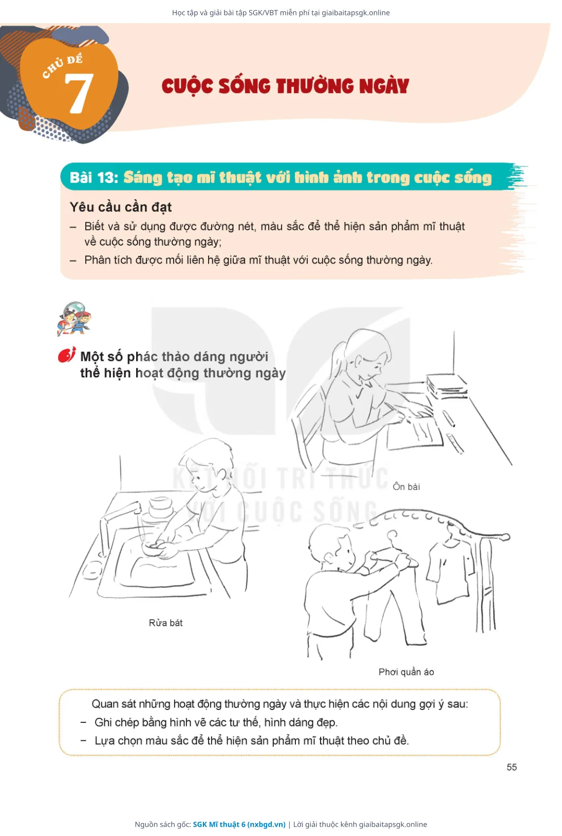 Trang 56 sách giáo khoa SGK Mĩ thuật 6 thu nhỏ