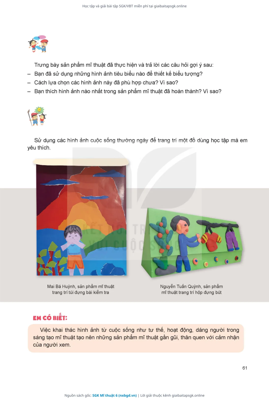 Trang 62 sách giáo khoa SGK Mĩ thuật 6 thu nhỏ