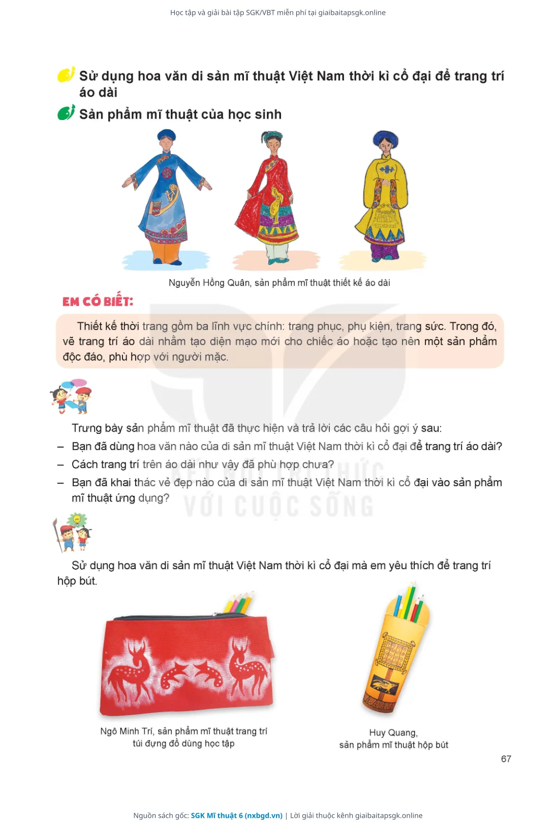 Trang 68 sách giáo khoa SGK Mĩ thuật 6 thu nhỏ