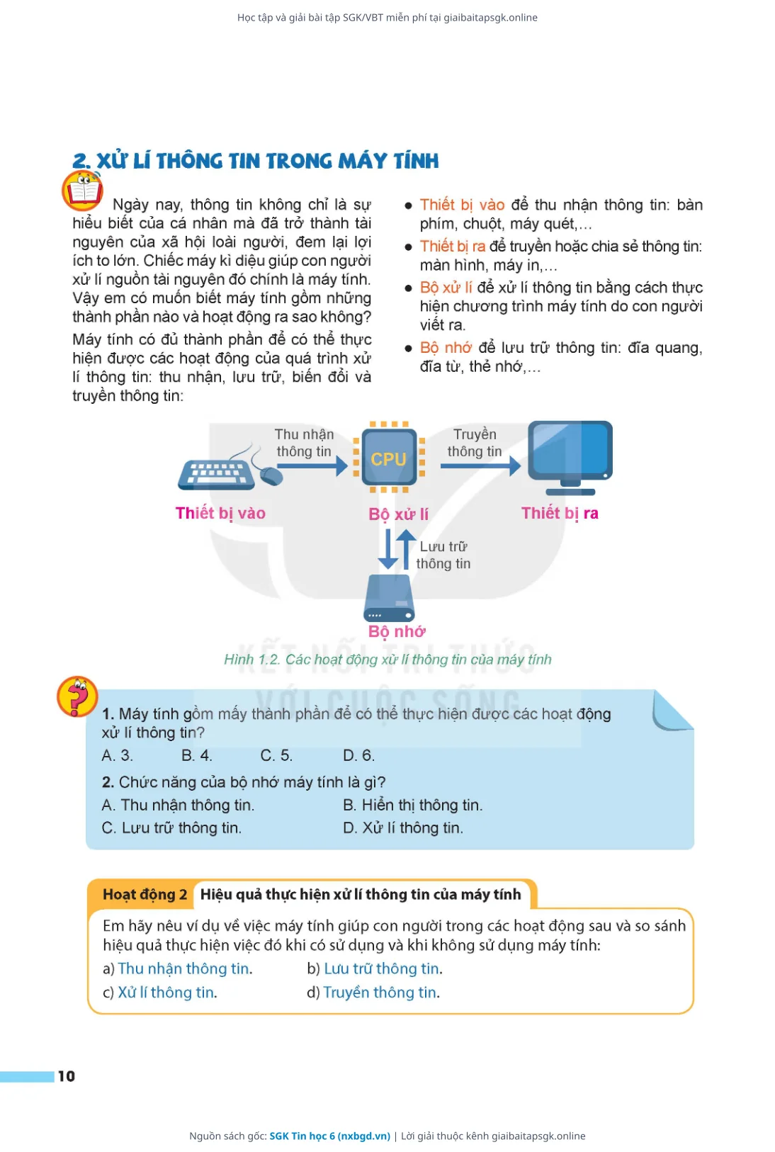 Trang 11 sách giáo khoa SGK Tin học 6 thu nhỏ