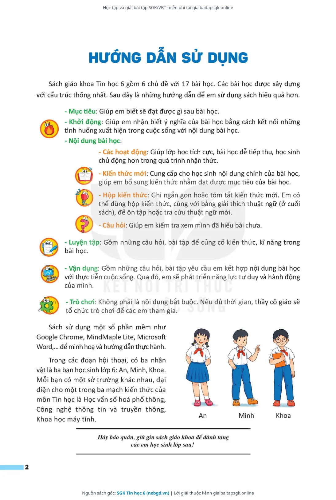 Trang 3 sách giáo khoa SGK Tin học 6 thu nhỏ