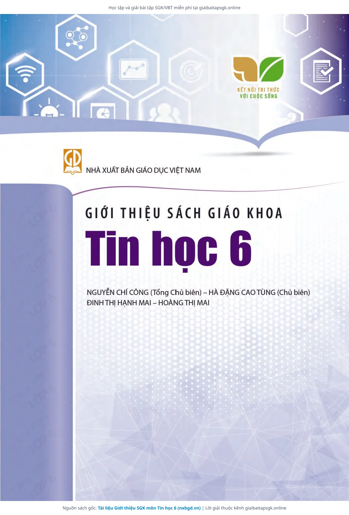 Trang 1 sách giáo khoa Tài liệu Giới thiệu SGK môn Tin học 6 bản chuẩn