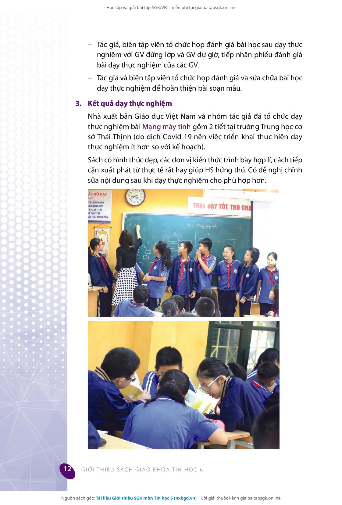 Trang 13 sách giáo khoa Tài liệu Giới thiệu SGK môn Tin học 6 thu nhỏ