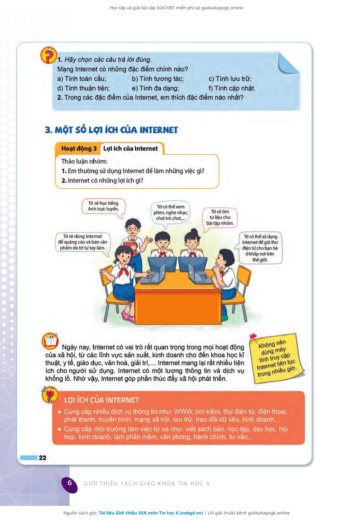 Trang 7 sách giáo khoa Tài liệu Giới thiệu SGK môn Tin học 6 thu nhỏ