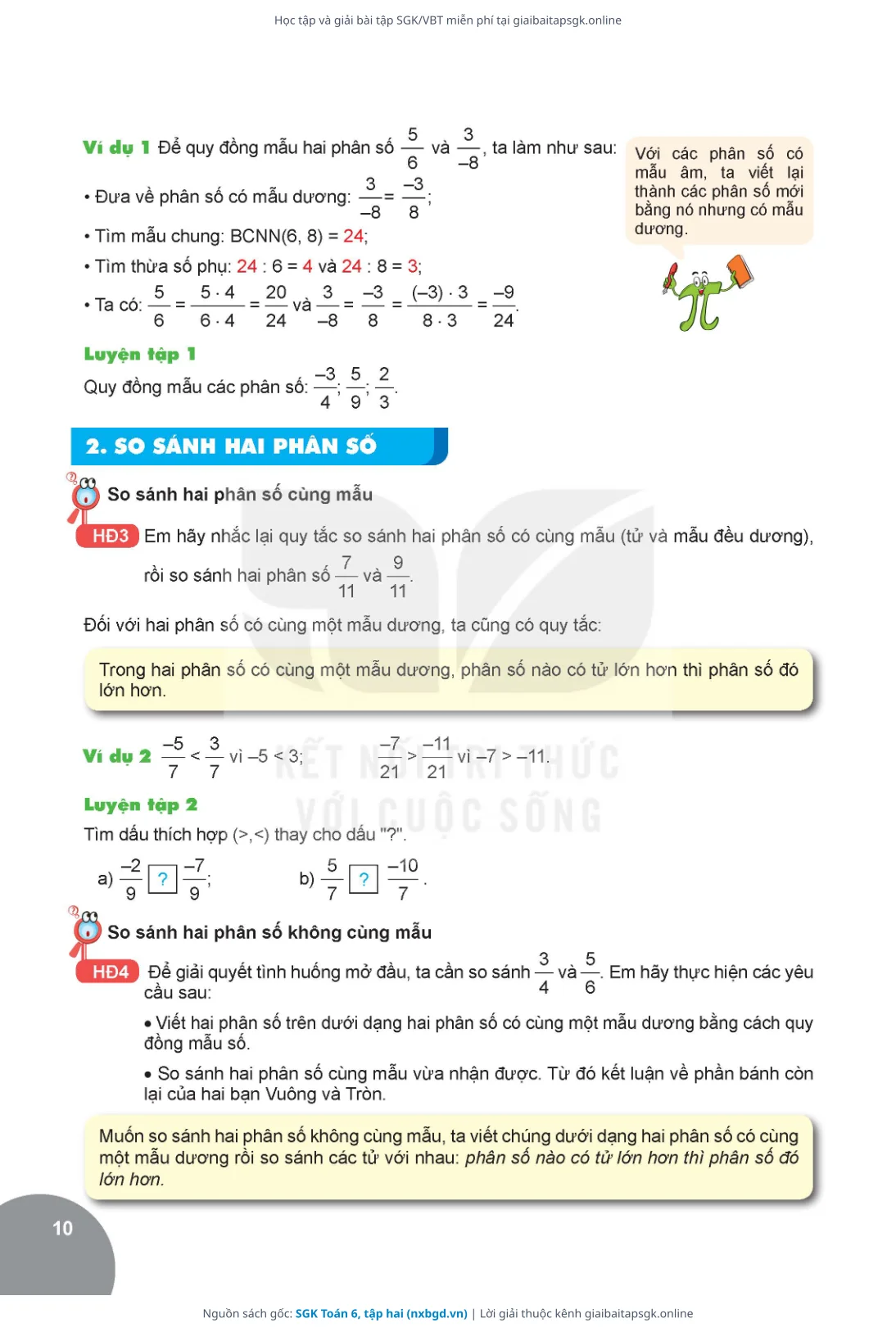 Trang 11 sách giáo khoa SGK Toán 6, tập hai thu nhỏ