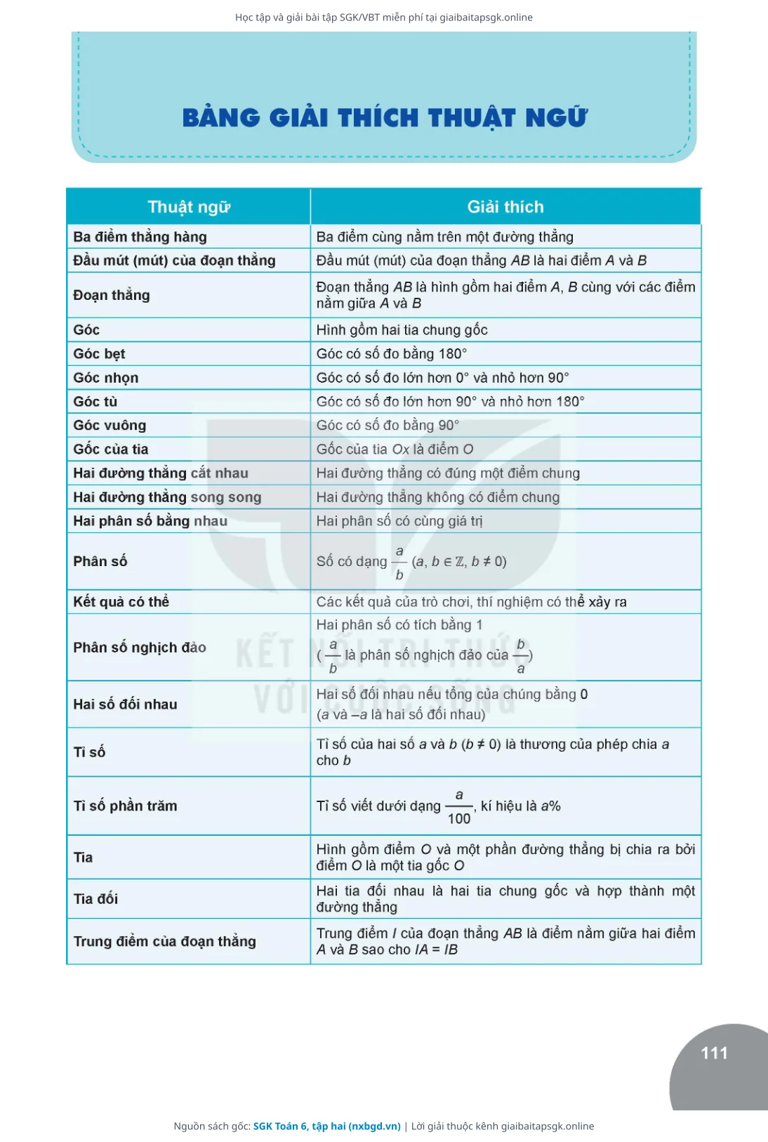 Trang 112 sách giáo khoa SGK Toán 6, tập hai thu nhỏ