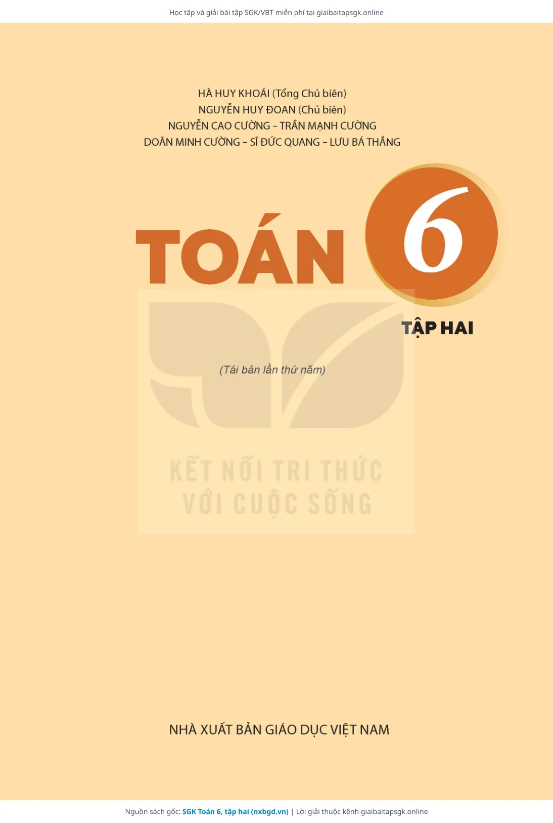 Trang 2 sách giáo khoa SGK Toán 6, tập hai thu nhỏ