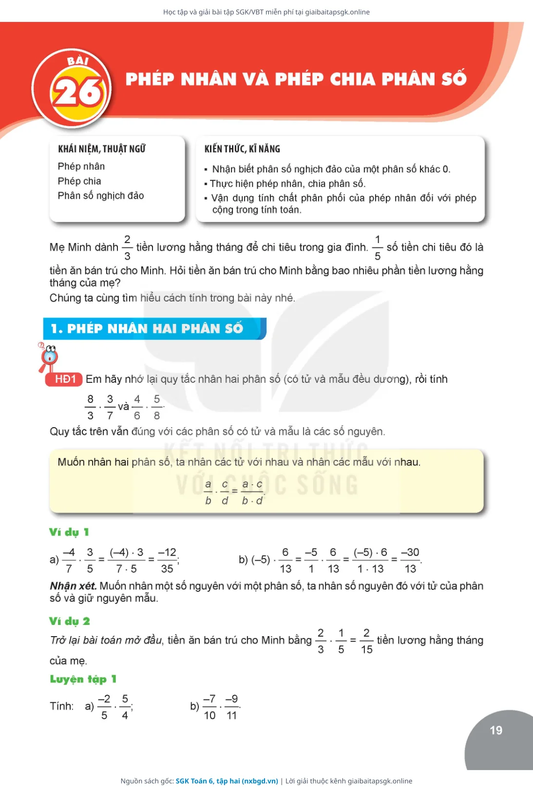 Trang 20 sách giáo khoa SGK Toán 6, tập hai thu nhỏ