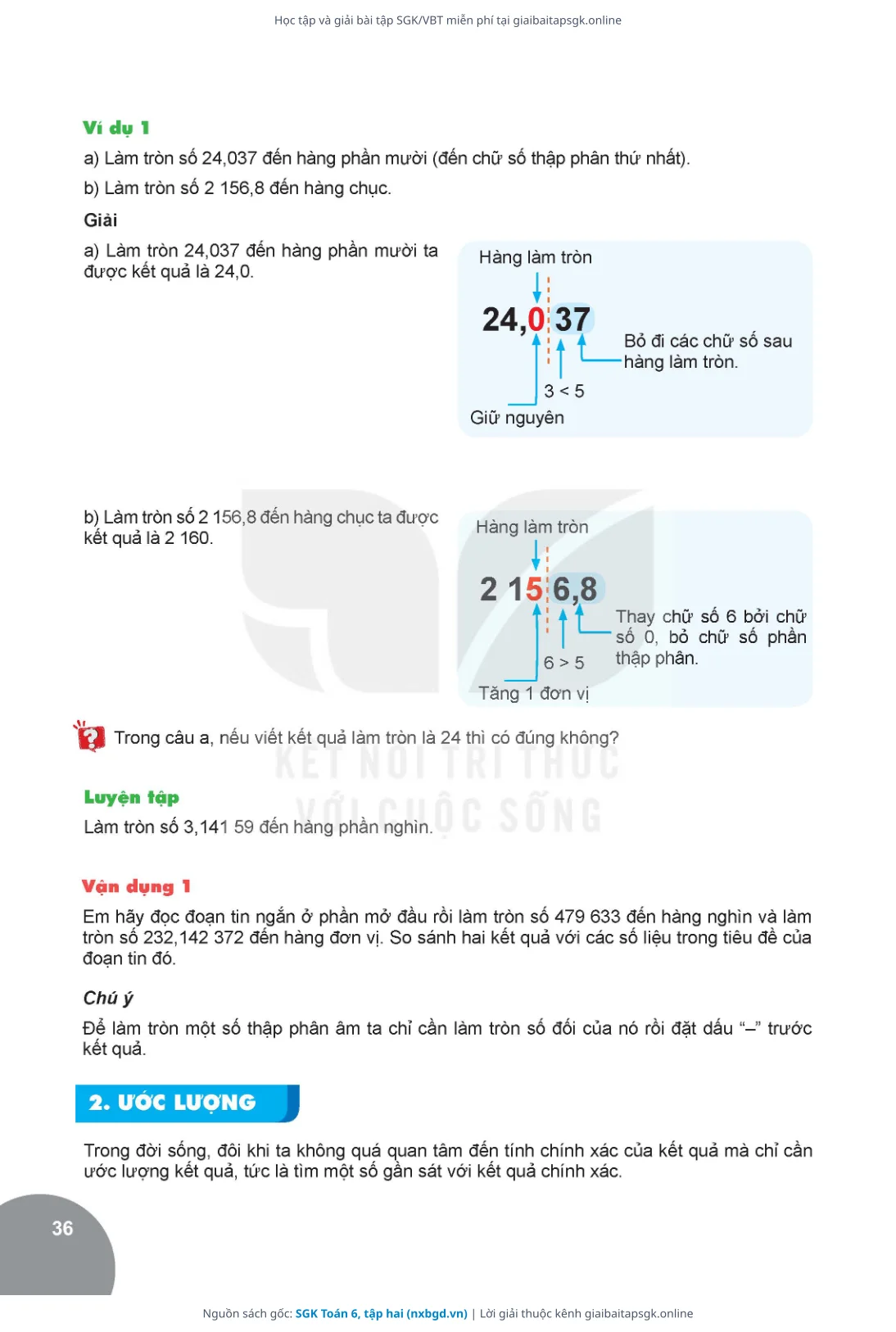 Trang 37 sách giáo khoa SGK Toán 6, tập hai thu nhỏ