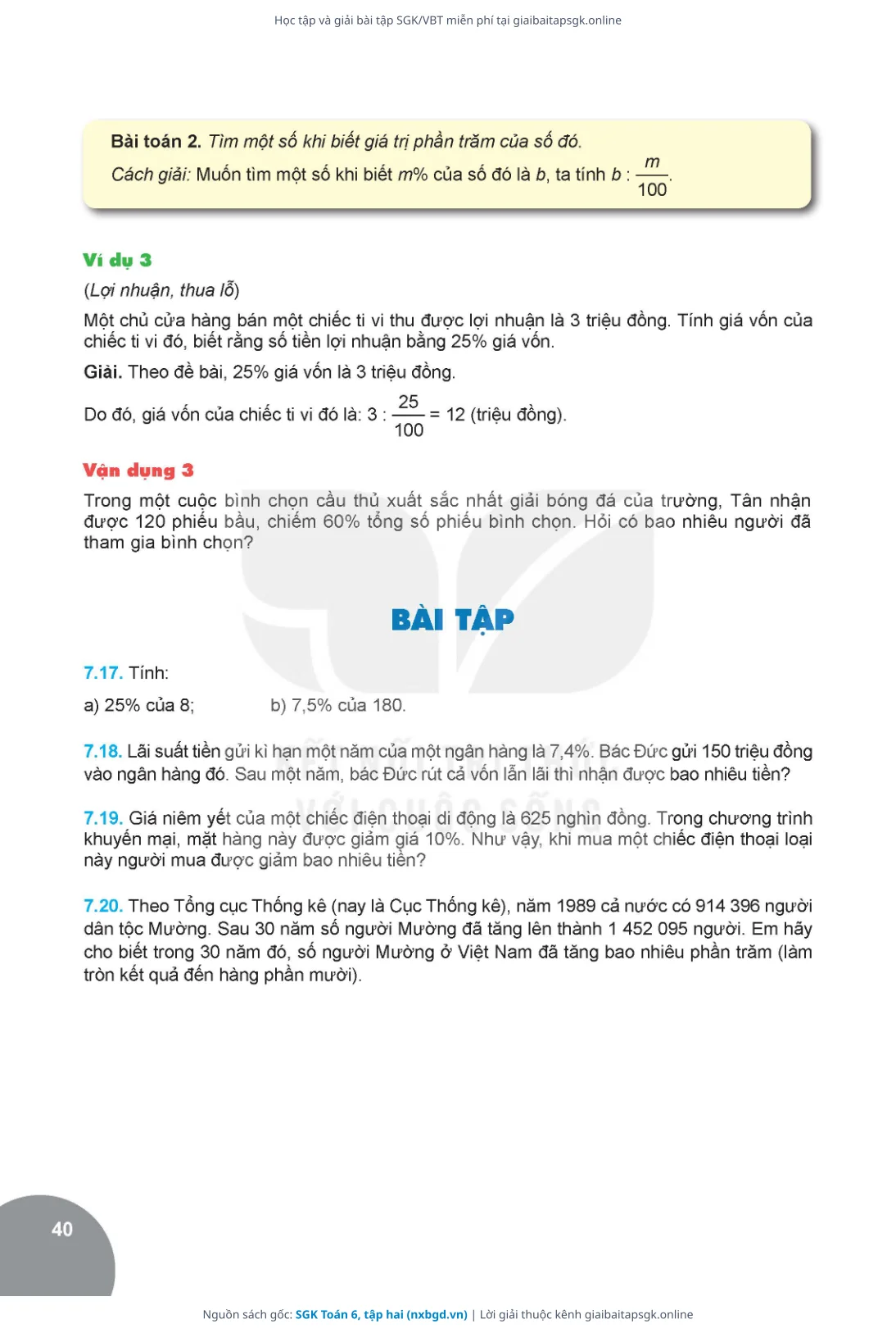 Trang 41 sách giáo khoa SGK Toán 6, tập hai thu nhỏ