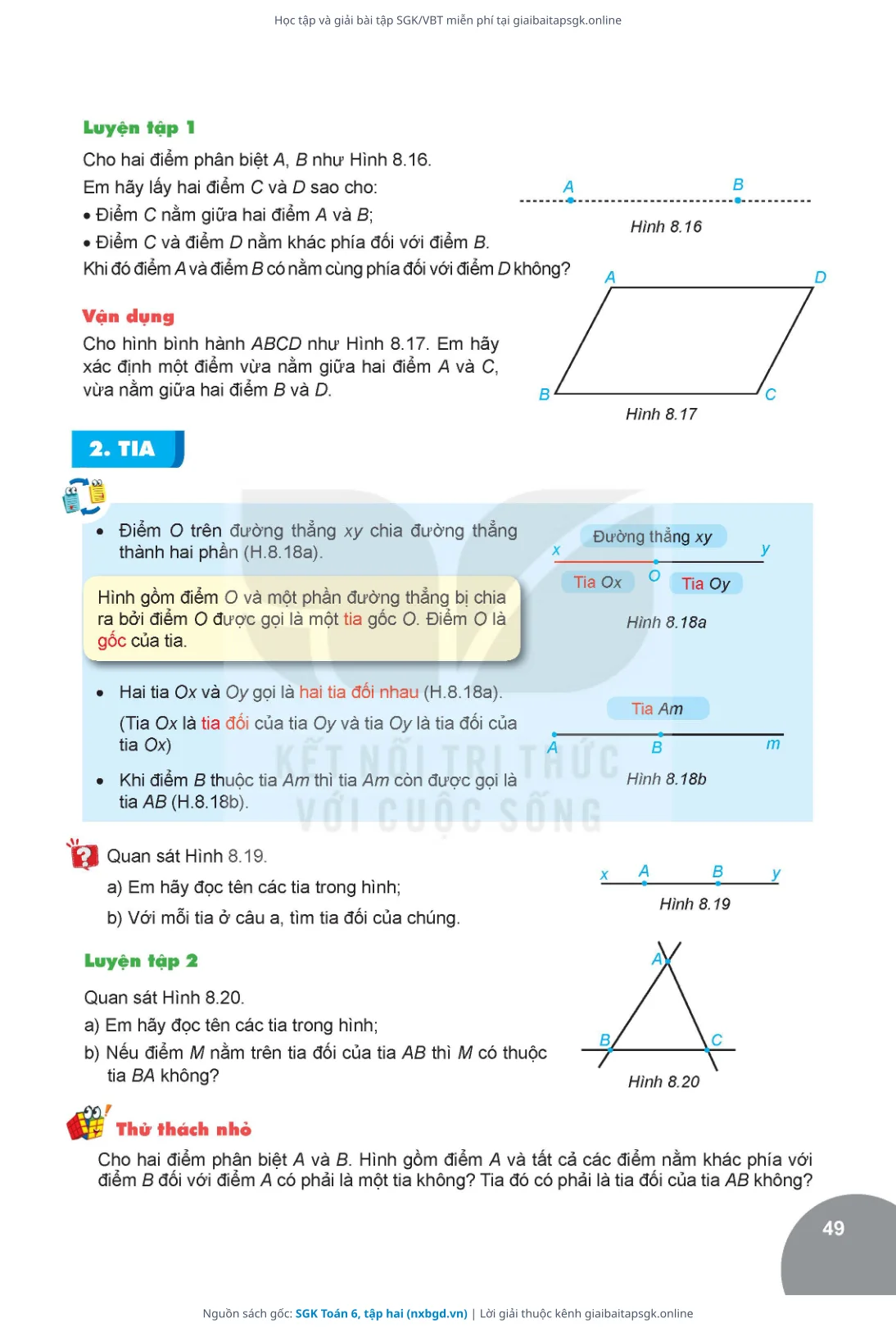 Trang 50 sách giáo khoa SGK Toán 6, tập hai thu nhỏ