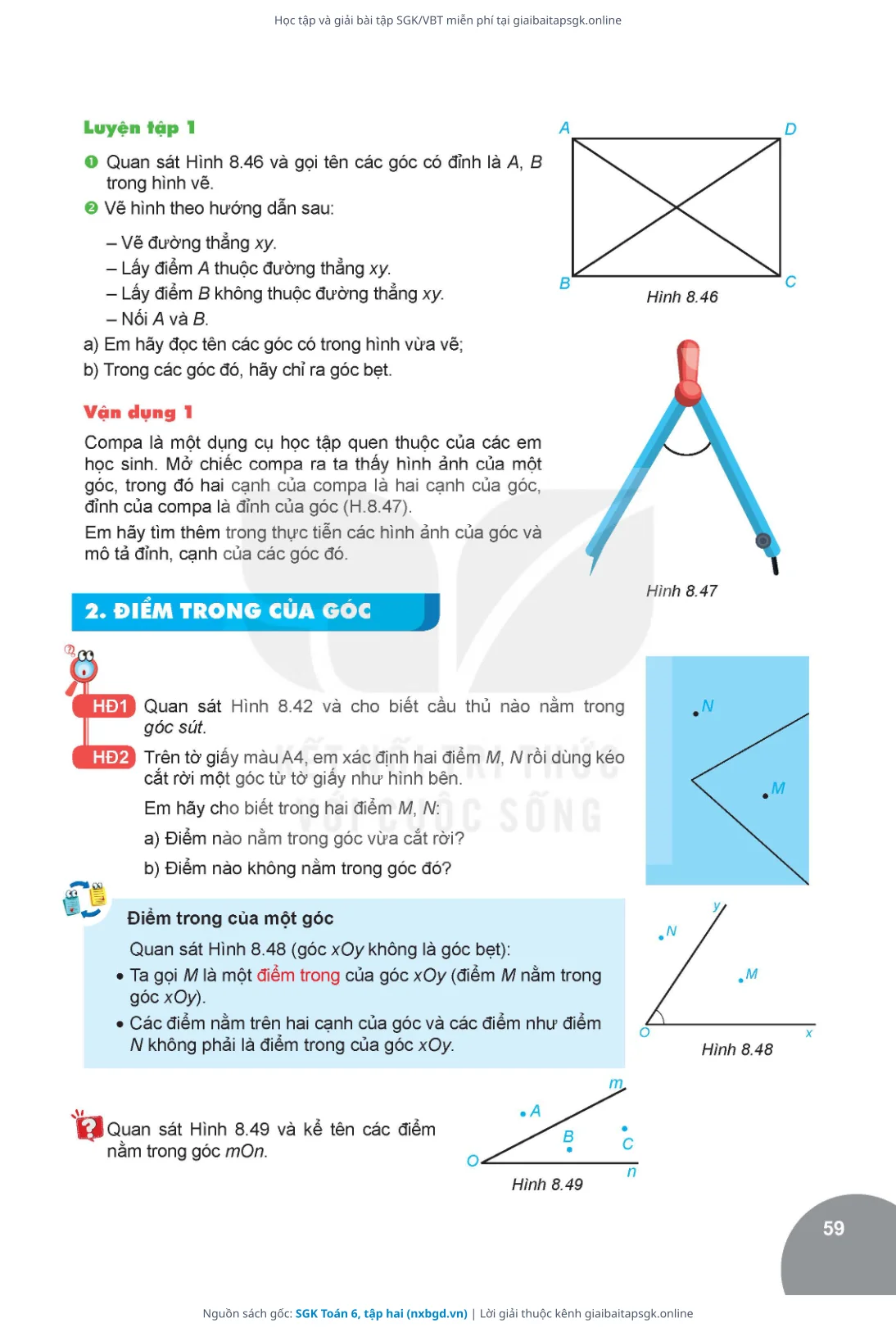Trang 60 sách giáo khoa SGK Toán 6, tập hai thu nhỏ