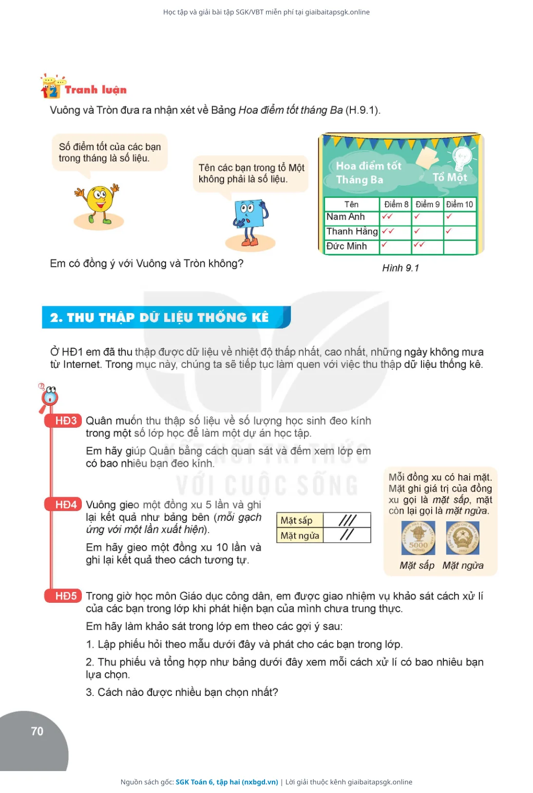 Trang 71 sách giáo khoa SGK Toán 6, tập hai thu nhỏ