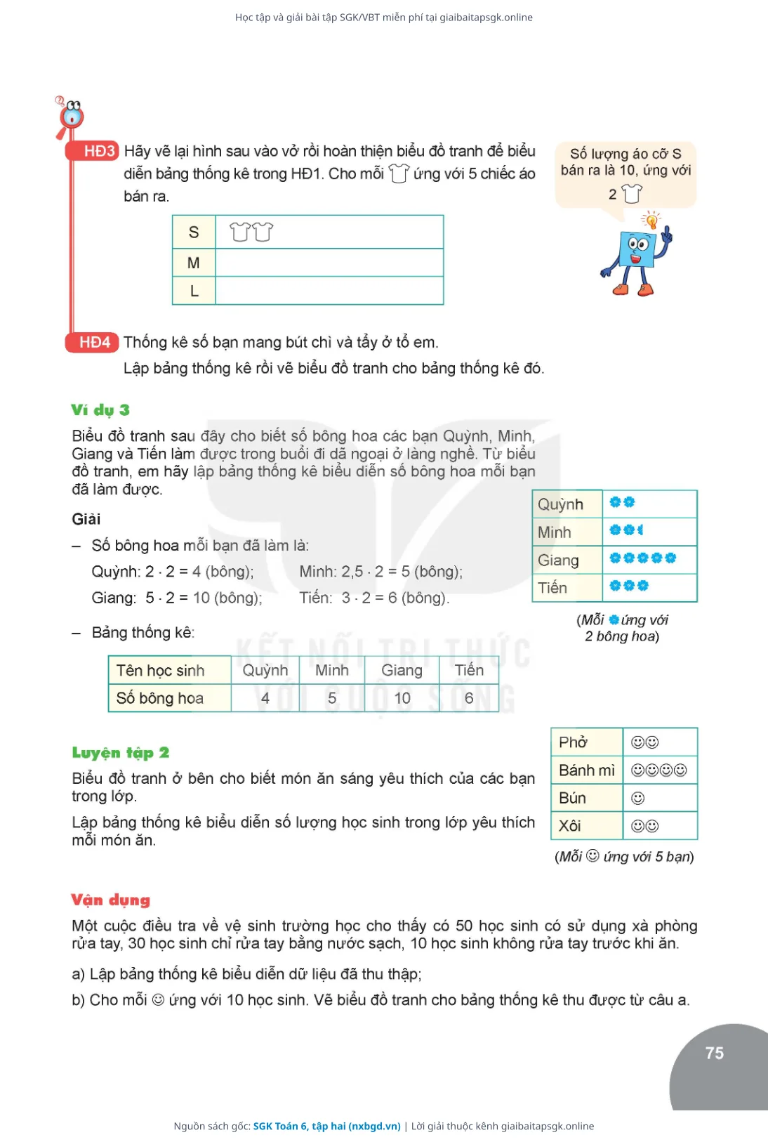 Trang 76 sách giáo khoa SGK Toán 6, tập hai thu nhỏ