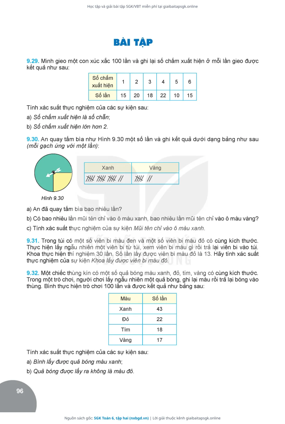 Trang 97 sách giáo khoa SGK Toán 6, tập hai thu nhỏ