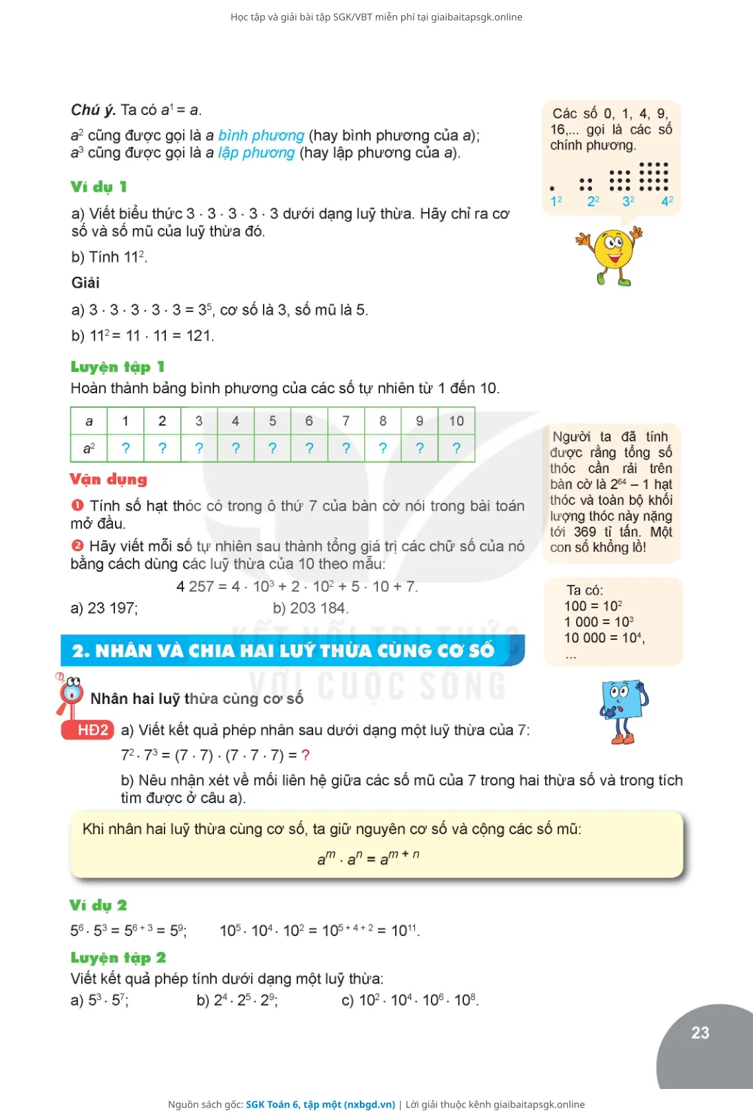 Trang 23 sách giáo khoa SGK Toán 6, tập một thu nhỏ