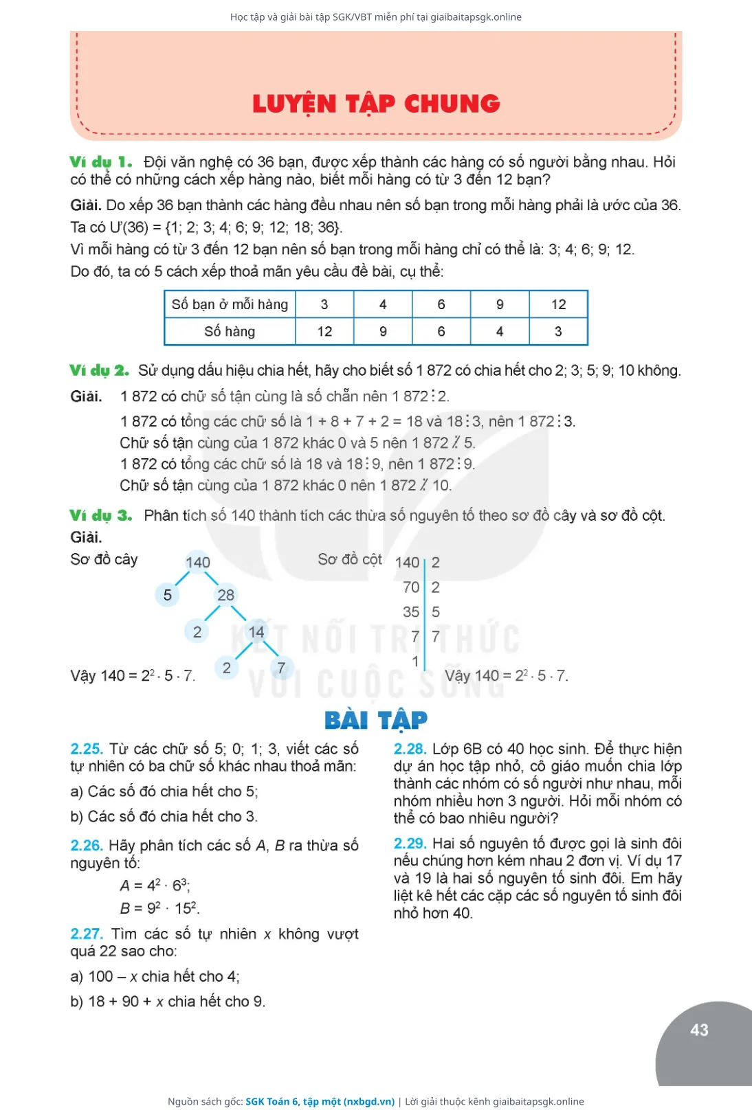 Trang 44 sách giáo khoa SGK Toán 6, tập một thu nhỏ