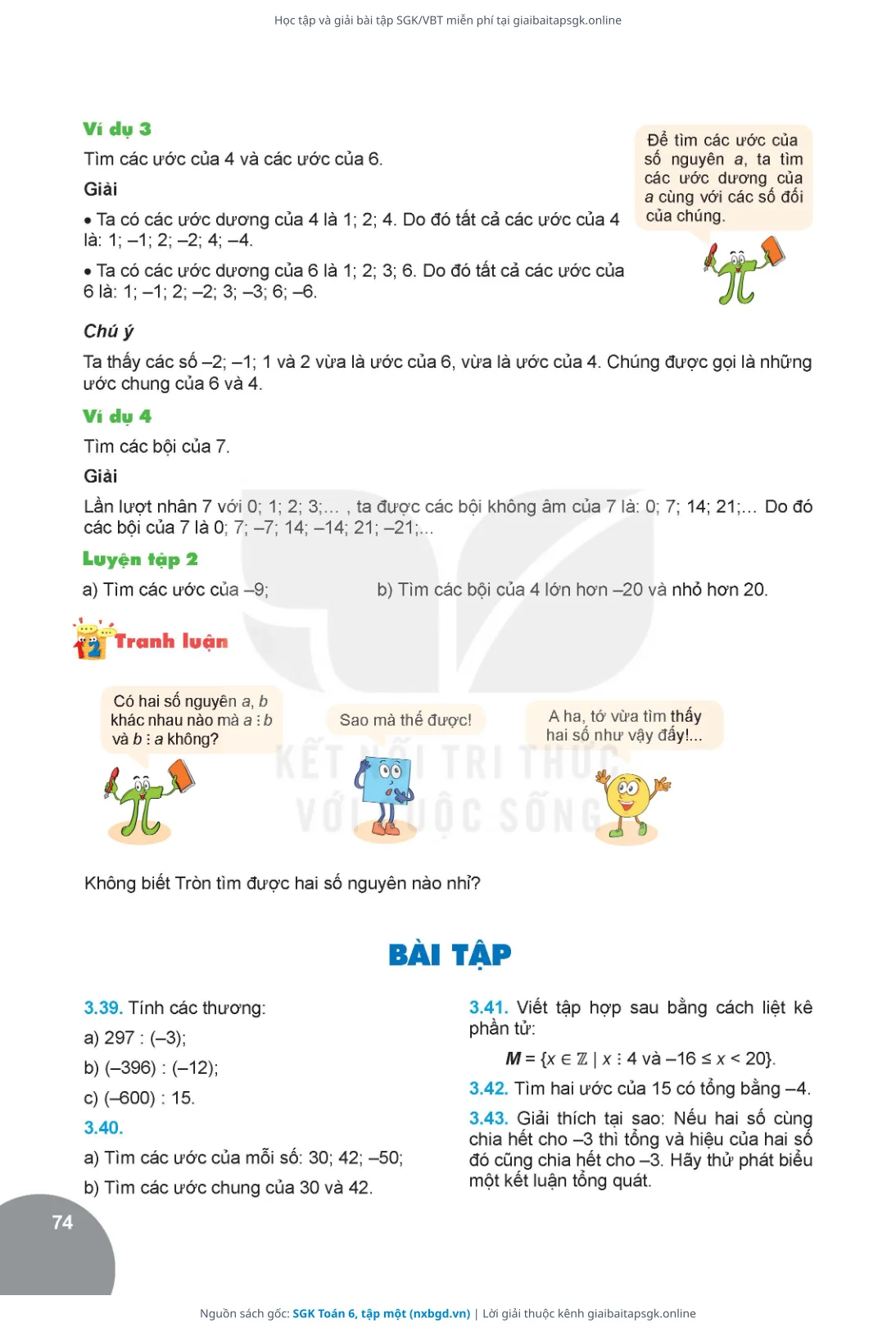 Trang 75 sách giáo khoa SGK Toán 6, tập một thu nhỏ