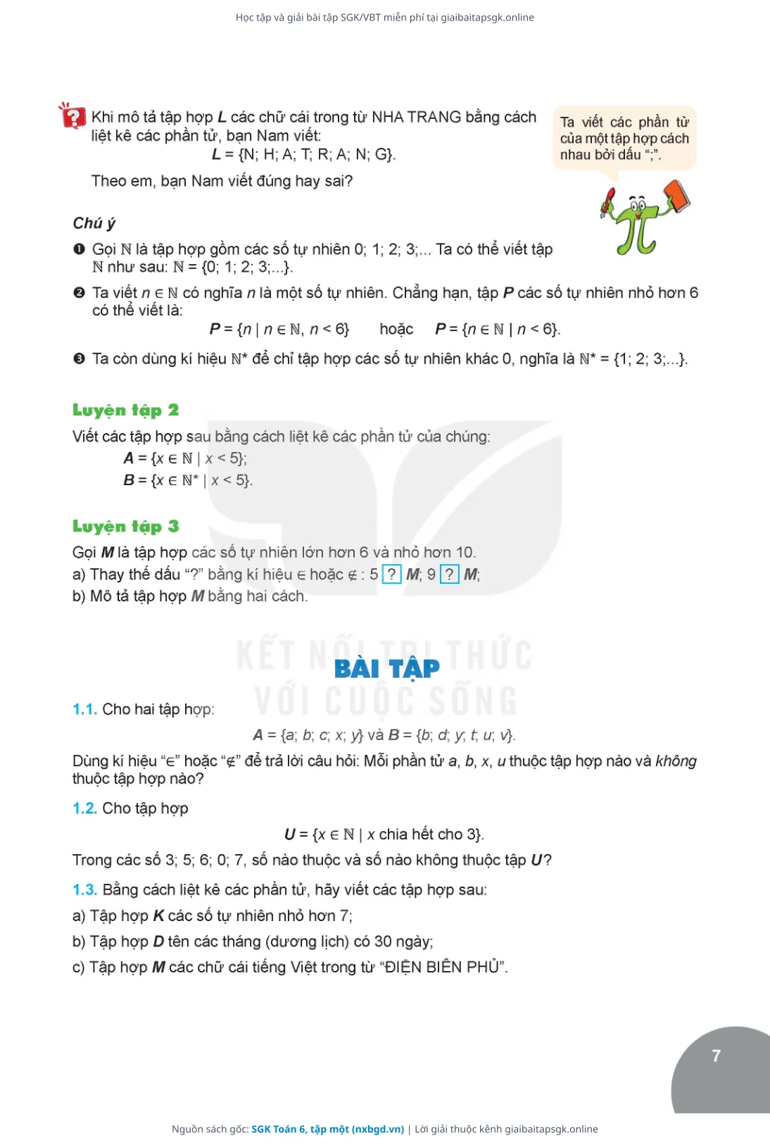 Trang 8 sách giáo khoa SGK Toán 6, tập một thu nhỏ