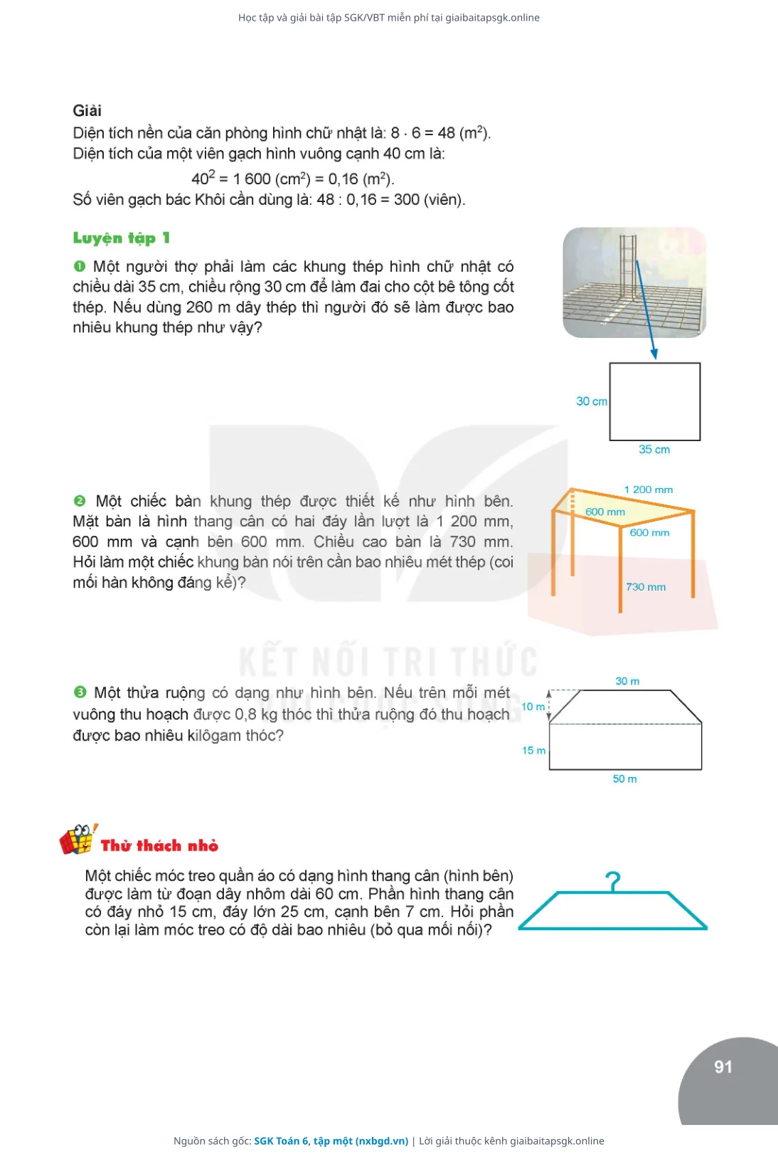 Trang 92 sách giáo khoa SGK Toán 6, tập một thu nhỏ