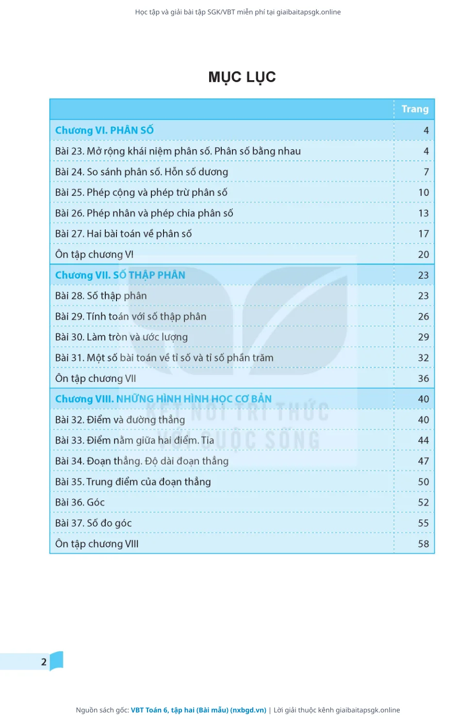 Trang 3 sách giáo khoa VBT Toán 6, tập hai (Bài mẫu) thu nhỏ