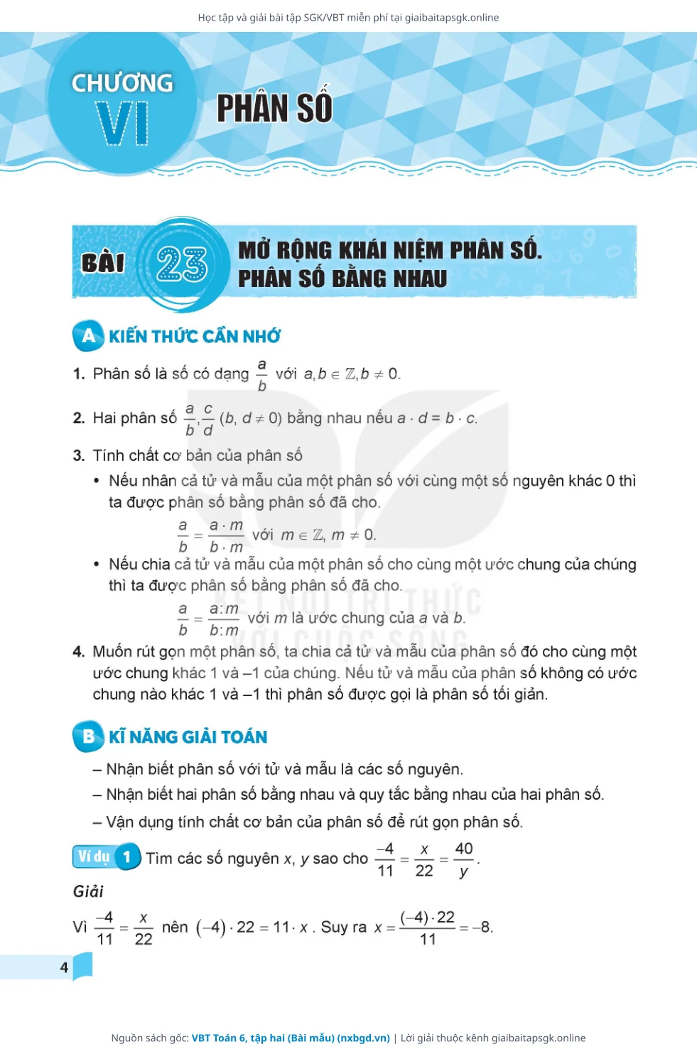 Trang 5 sách giáo khoa VBT Toán 6, tập hai (Bài mẫu) thu nhỏ