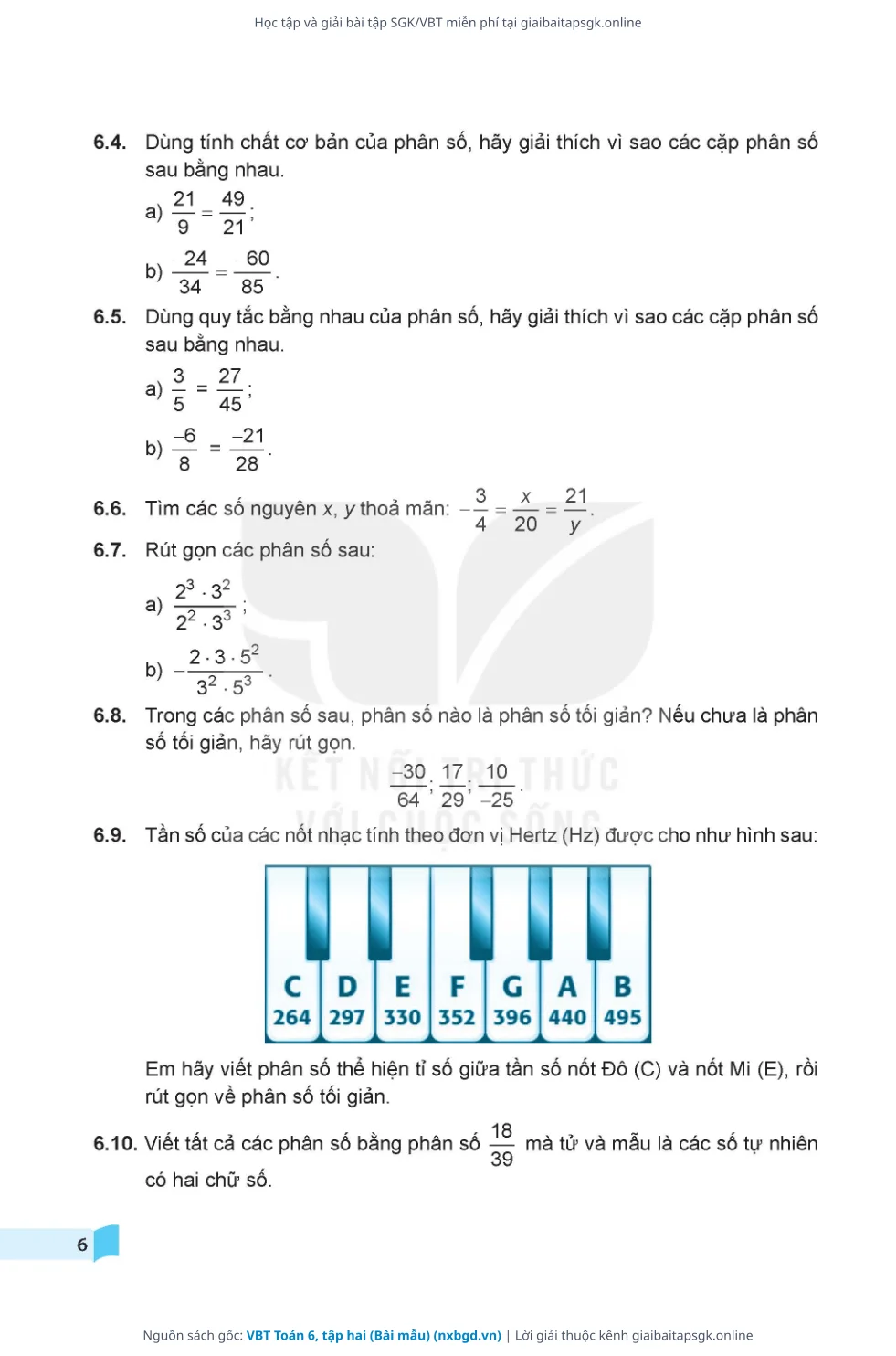 Trang 7 sách giáo khoa VBT Toán 6, tập hai (Bài mẫu) thu nhỏ