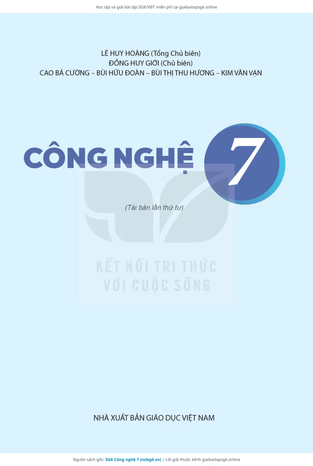Trang 2 sách giáo khoa SGK Công nghệ 7 thu nhỏ