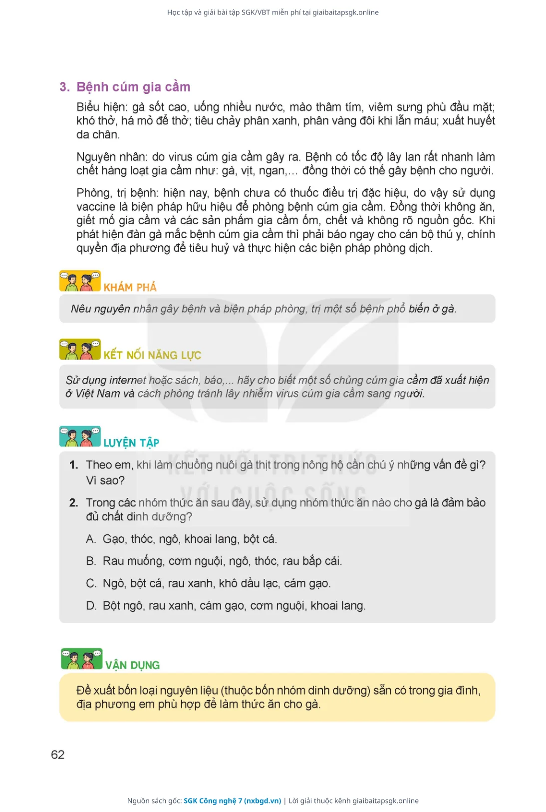 Trang 63 sách giáo khoa SGK Công nghệ 7 bản chuẩn