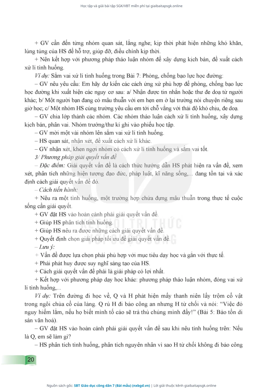 Trang 21 sách giáo khoa SBT Giáo dục công dân 7 (Bài mẫu) thu nhỏ