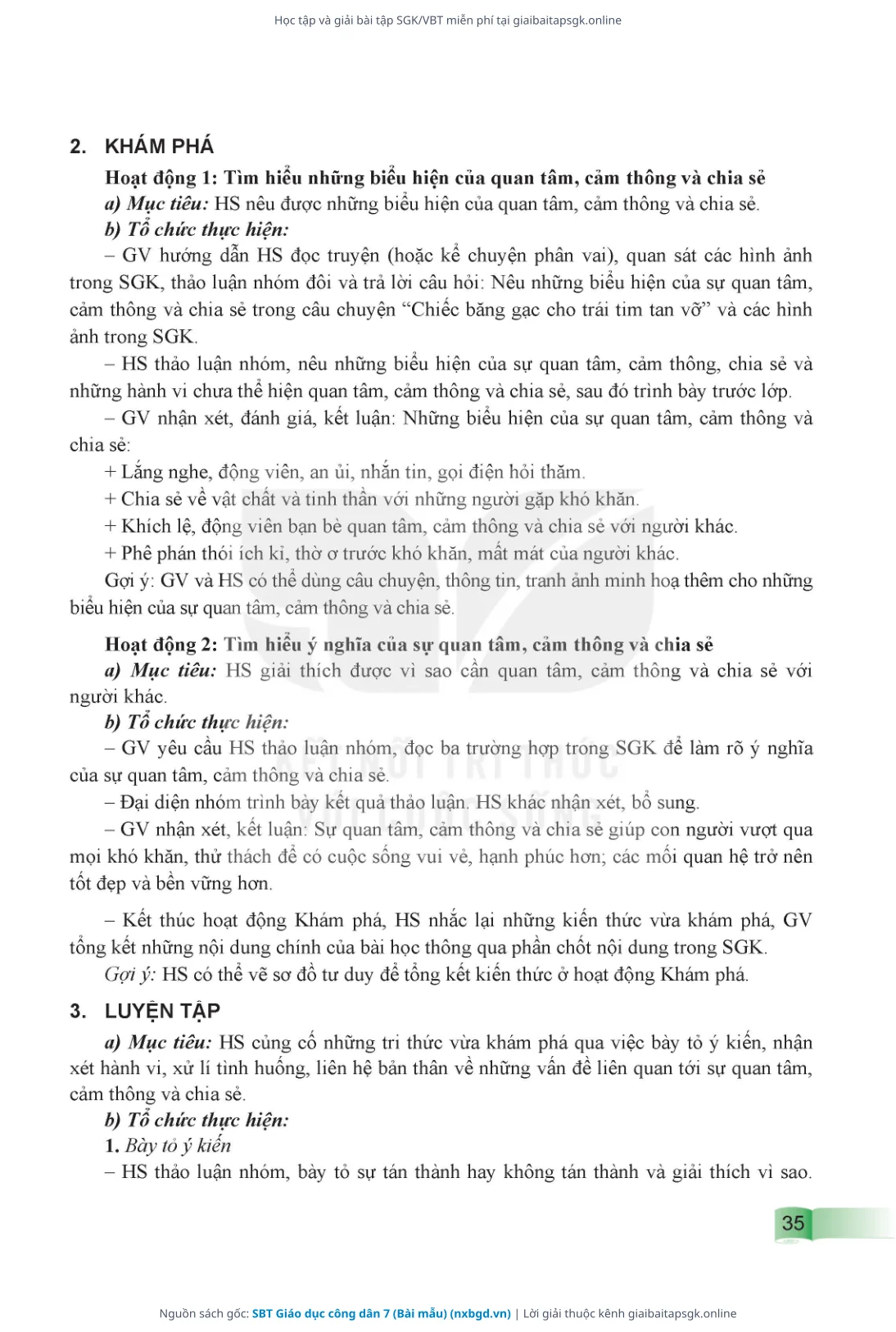 Trang 36 sách giáo khoa SBT Giáo dục công dân 7 (Bài mẫu) thu nhỏ