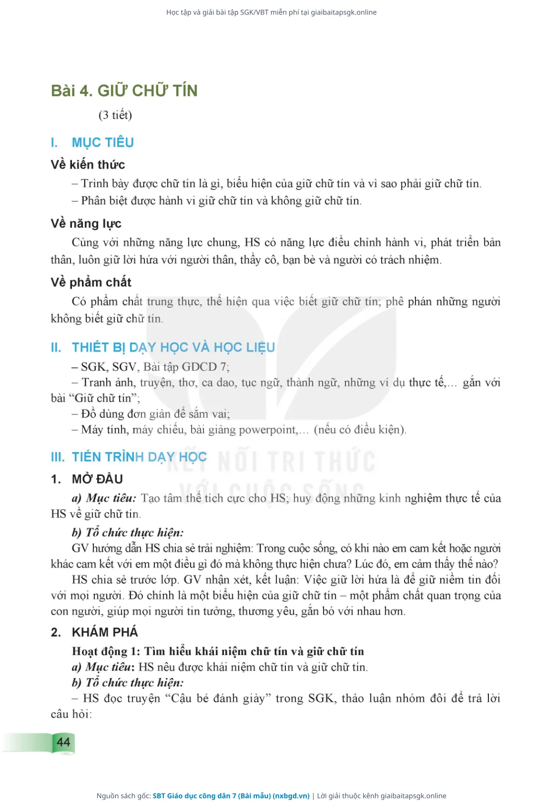 Trang 45 sách giáo khoa SBT Giáo dục công dân 7 (Bài mẫu) thu nhỏ