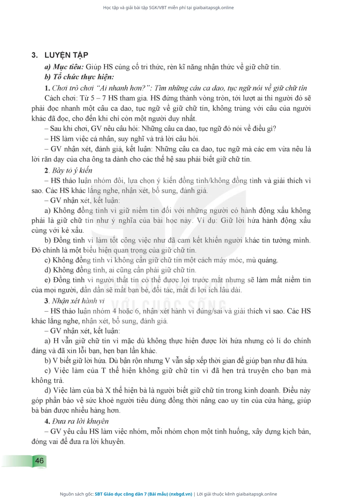 Trang 47 sách giáo khoa SBT Giáo dục công dân 7 (Bài mẫu) thu nhỏ