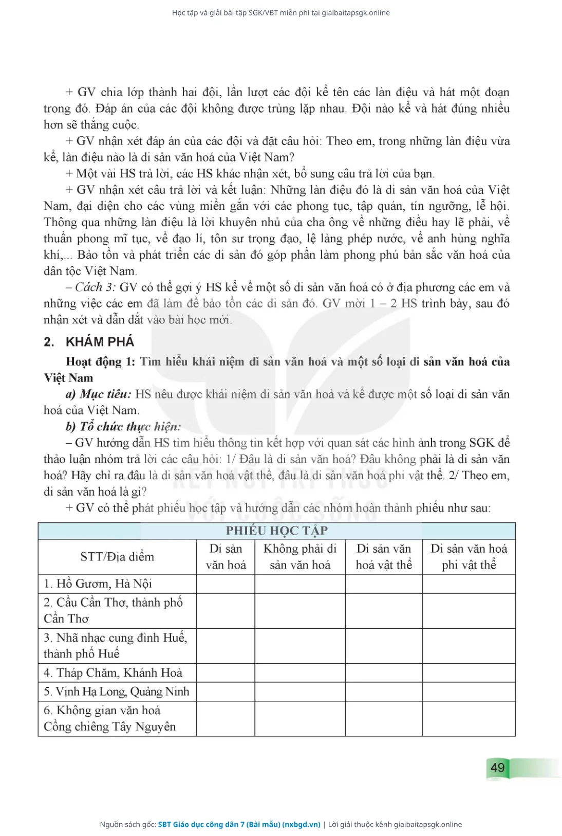 Trang 50 sách giáo khoa SBT Giáo dục công dân 7 (Bài mẫu) thu nhỏ