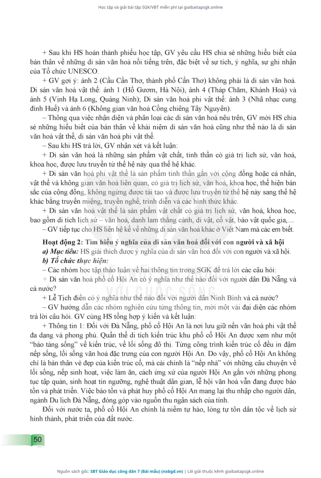 Trang 51 sách giáo khoa SBT Giáo dục công dân 7 (Bài mẫu) thu nhỏ