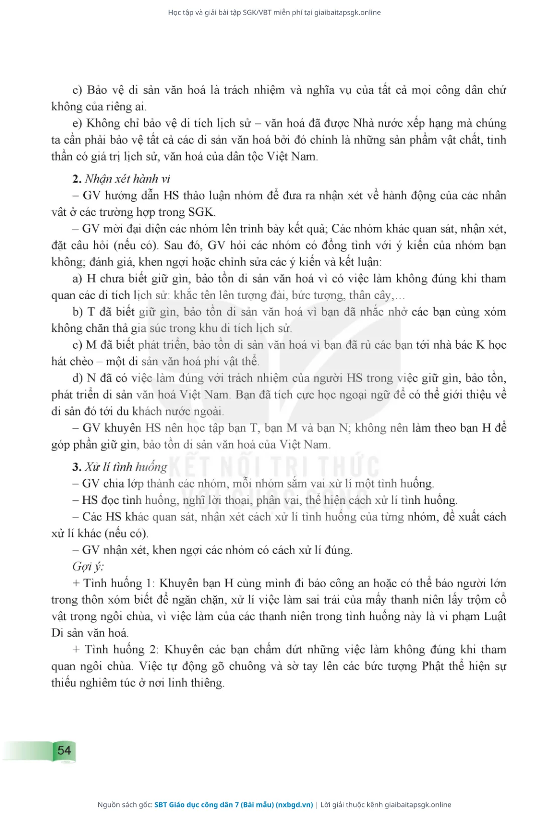 Trang 55 sách giáo khoa SBT Giáo dục công dân 7 (Bài mẫu) thu nhỏ
