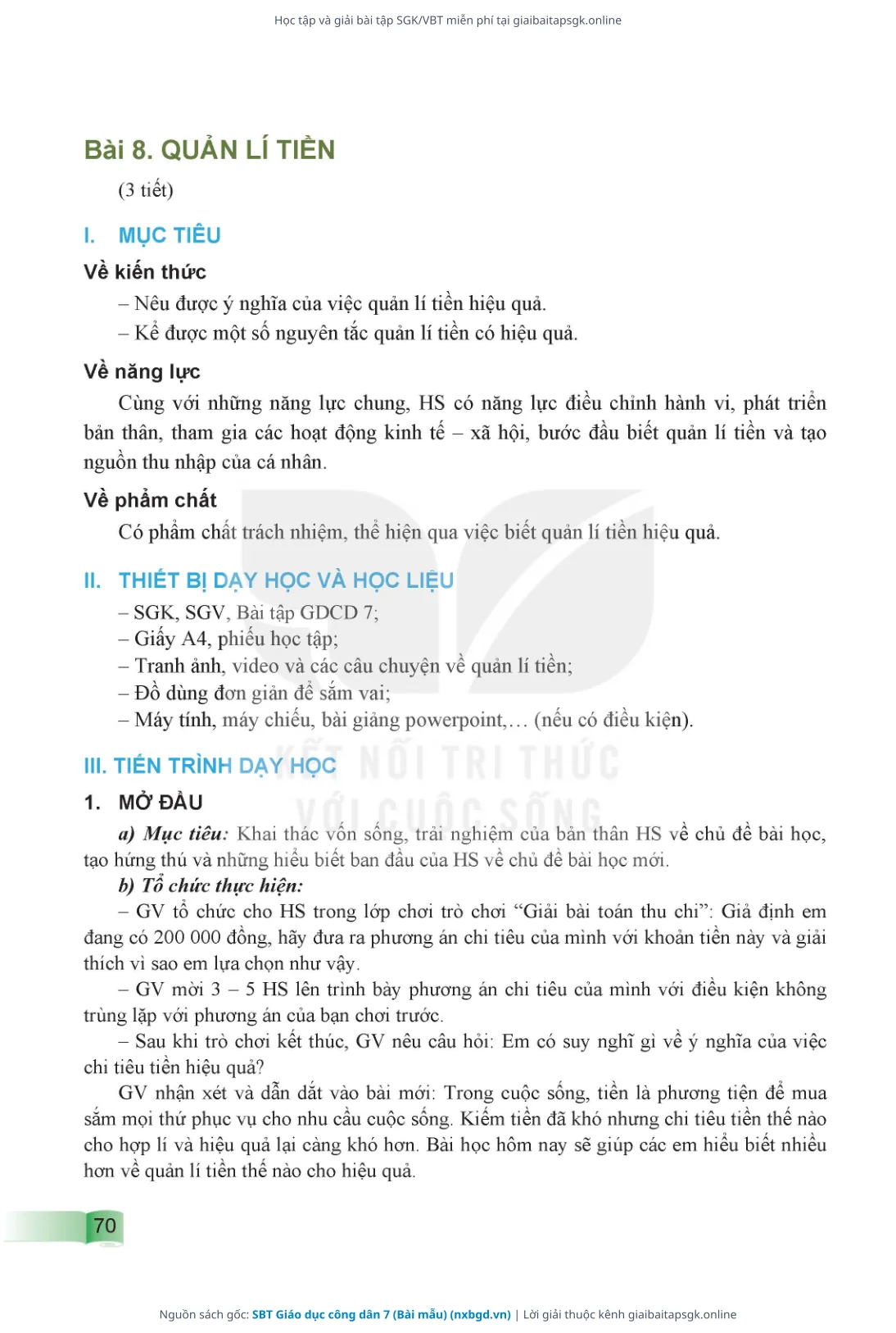 Trang 71 sách giáo khoa SBT Giáo dục công dân 7 (Bài mẫu) thu nhỏ