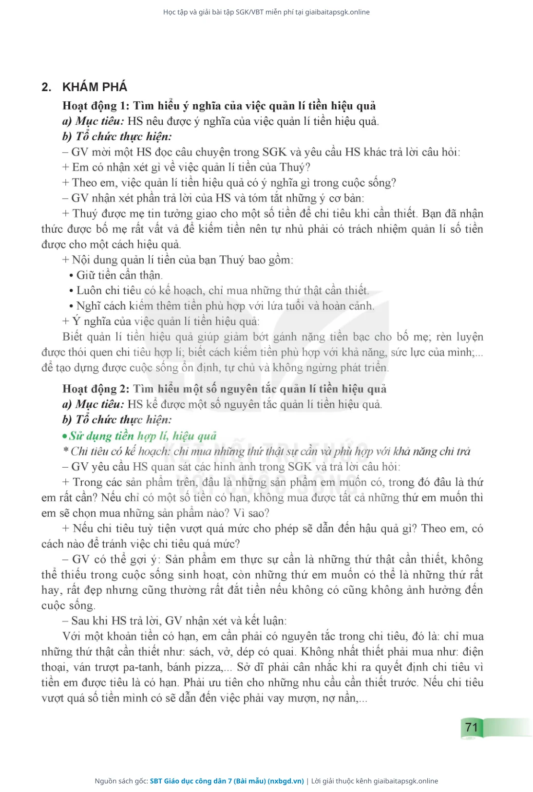 Trang 72 sách giáo khoa SBT Giáo dục công dân 7 (Bài mẫu) thu nhỏ