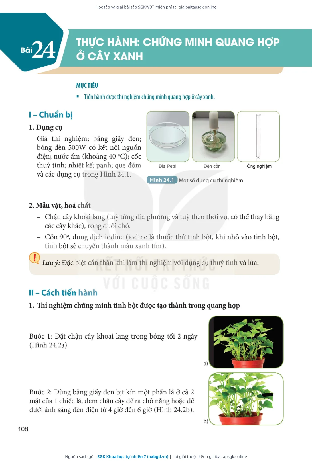 Trang 109 sách giáo khoa SGK Khoa học tự nhiên 7 thu nhỏ