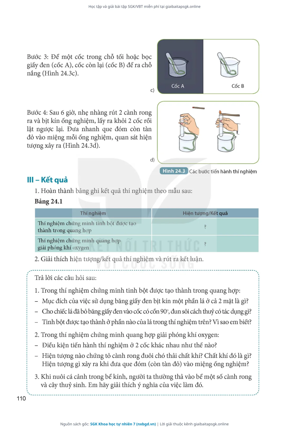 Trang 111 sách giáo khoa SGK Khoa học tự nhiên 7 thu nhỏ