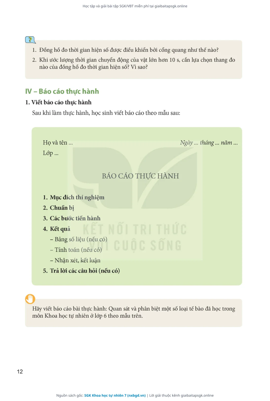 Trang 13 sách giáo khoa SGK Khoa học tự nhiên 7 thu nhỏ