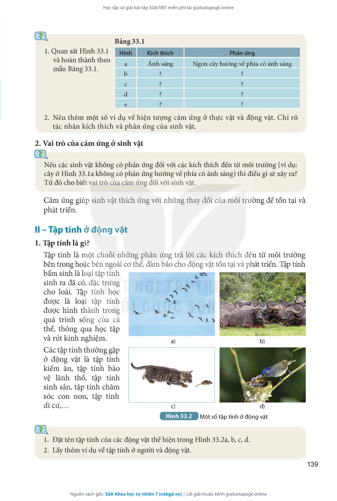 Trang 140 sách giáo khoa SGK Khoa học tự nhiên 7 thu nhỏ