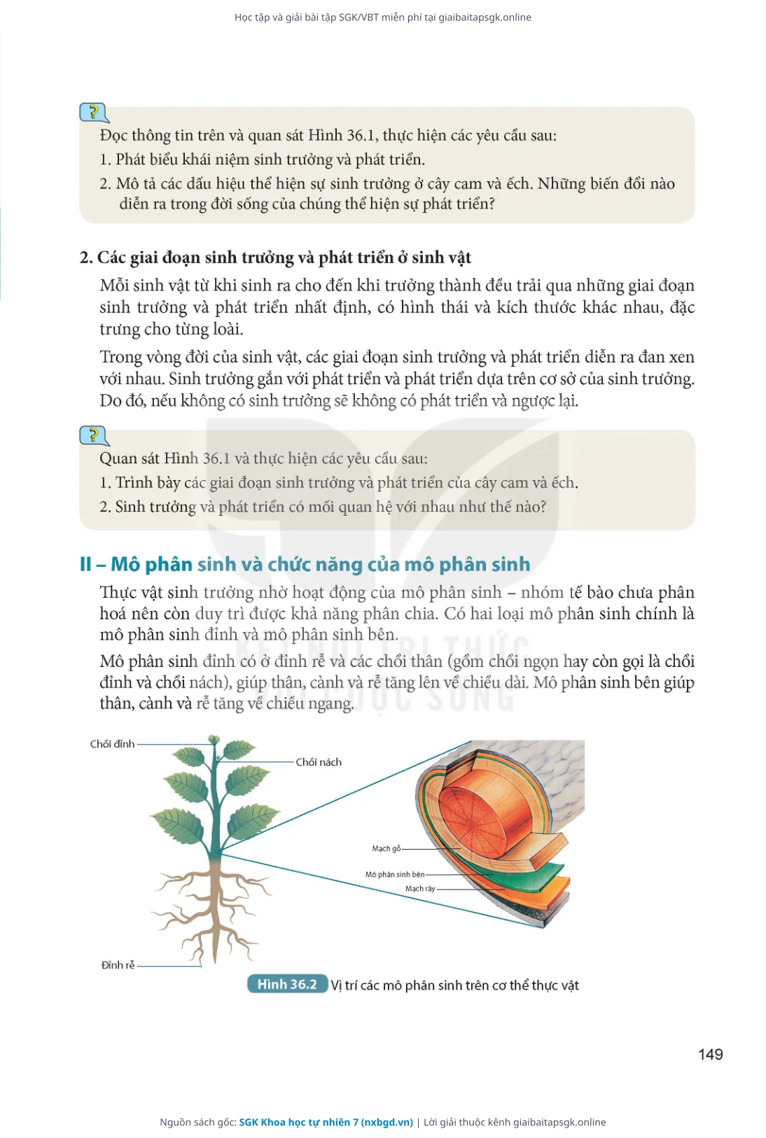 Trang 150 sách giáo khoa SGK Khoa học tự nhiên 7 thu nhỏ