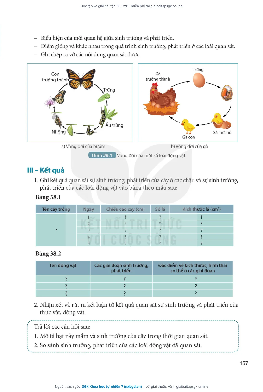 Trang 158 sách giáo khoa SGK Khoa học tự nhiên 7 thu nhỏ